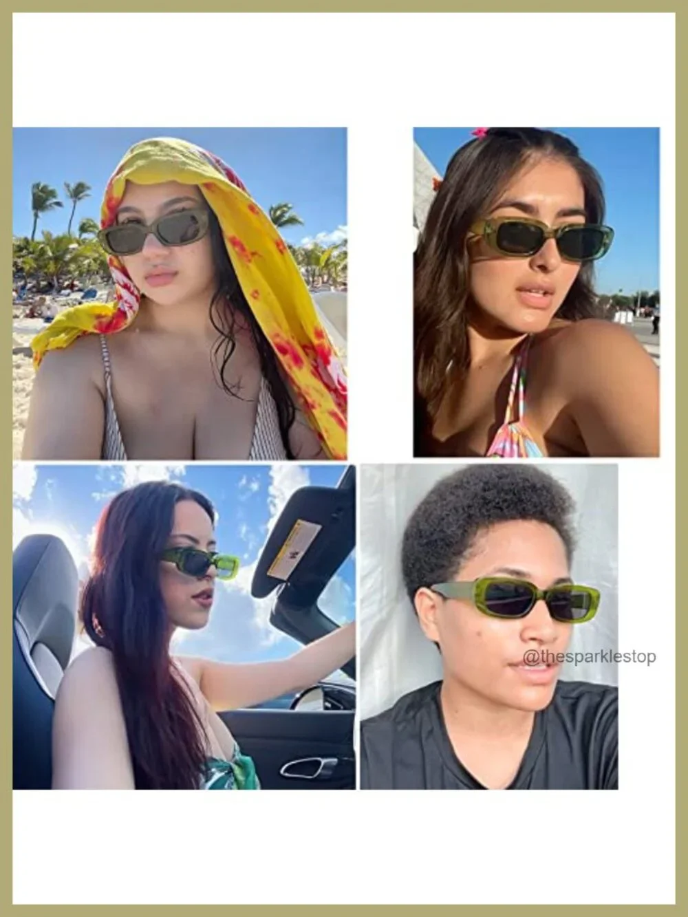 Retro 90s Y2K Square Sunglasses Women Vintage Trendy UV400 Protection 4 Pack